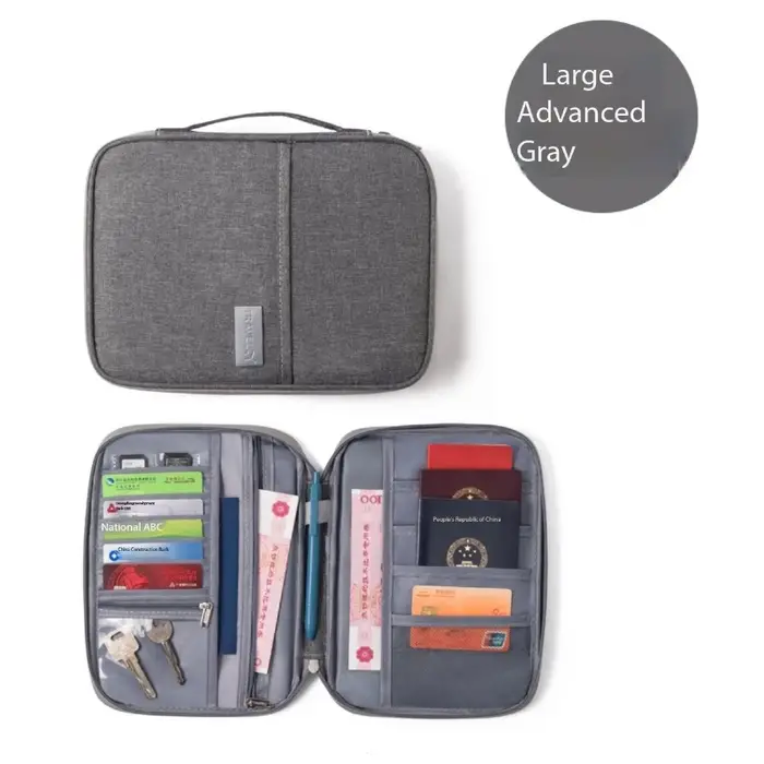Organisateur de documents de voyage-porte-passeport étanche avec blocage RFID
