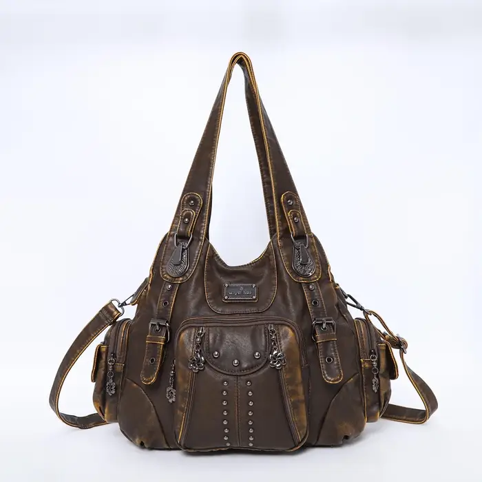 Sac vintage pour femmes, sacs à main tendance en cuir PU, sacs à bandoulière, sacs fourre-tout grand