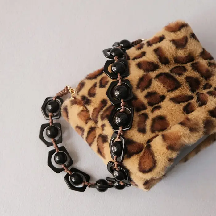 Nouvelle mode femme sac accessoire détachable Vintage noir perle chaîne acrylique sac corde sangle femmes sac à main