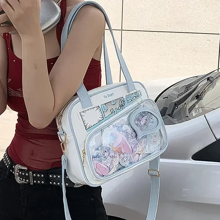 Y2K japonais Harajuku Ita sac pour femmes mignon sac à bandoulière filles Transparent Itabag sac