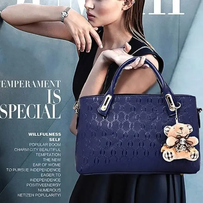 Ensemble de sacs à main 4 pièces pour femme en PU gaufré