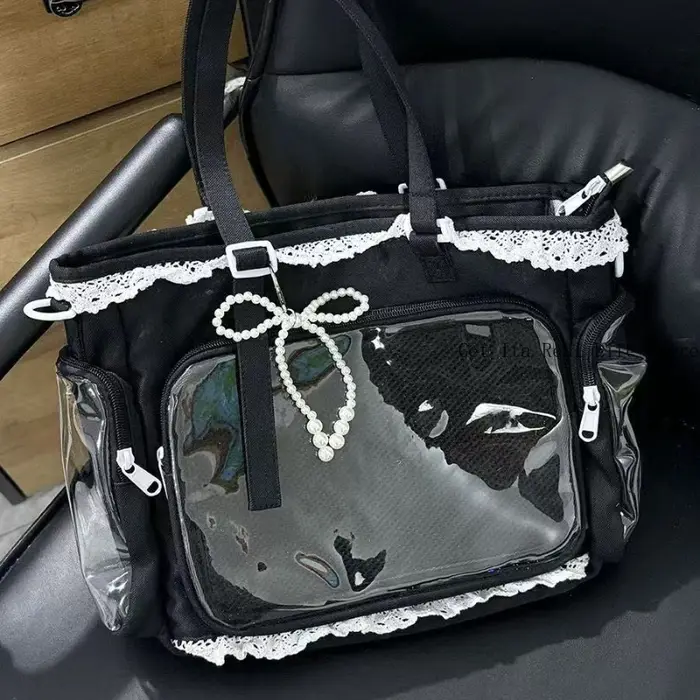 Italife nouvelles femmes mignon dentelle Ita sac avec perle arc fille Kawaii Itabag avec insérer pour épingle affichage