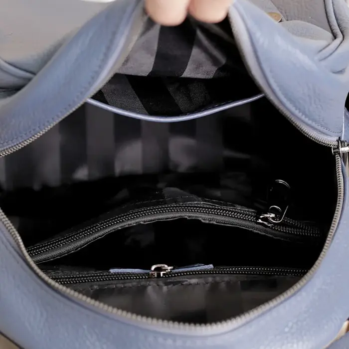 Sac à dos portable en cuir véritable pour adolescente