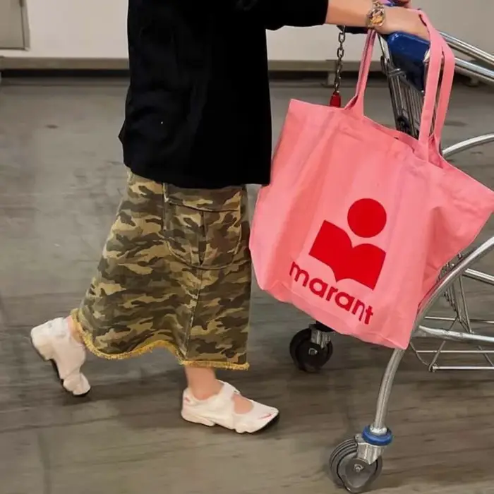 2026 Marant Nouveau style de créateur Sac en toile Marina coréen à strass Sac de shopping décontracté Sac fourre-tout Sac à bandoulière