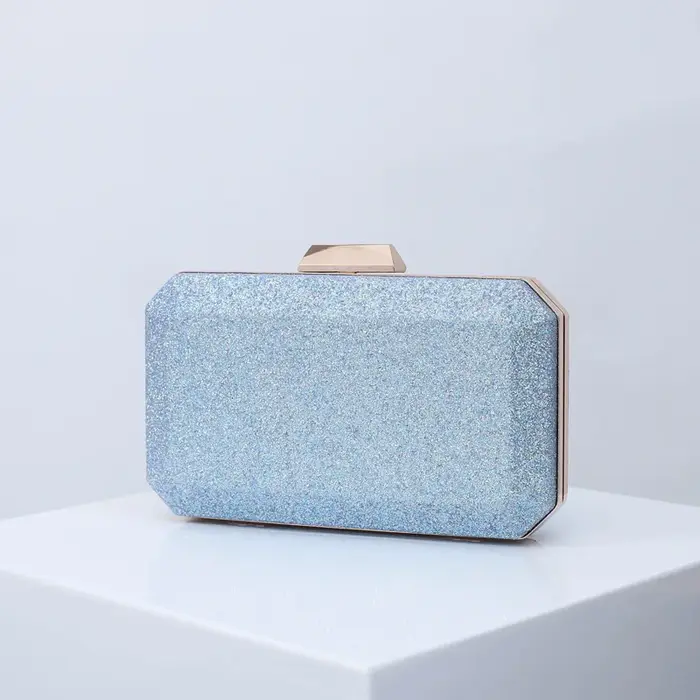 Sac à Main Bleu Clair Bling de Luxe de Styliste pour Femme, Pochette Unique en PU de Haute Qualité, 