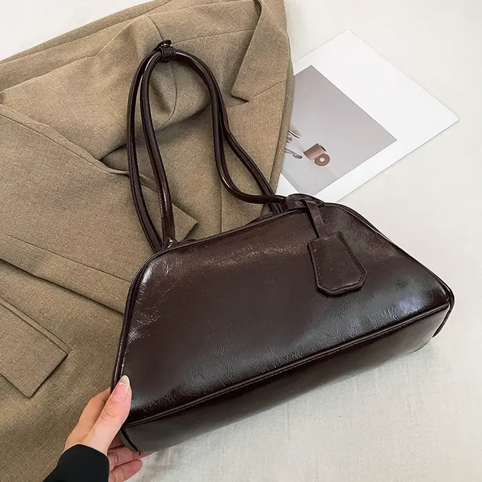 Sac à bandoulière en cuir Pu rouge pour femmes, sacs sous les bras de Style français, sacs à main Bo