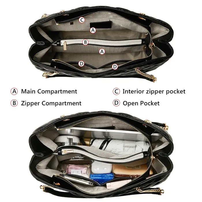 FOXER femmes mode matelassé sac à bandoulière femme classique sous les bras sac Vintage dame Simple