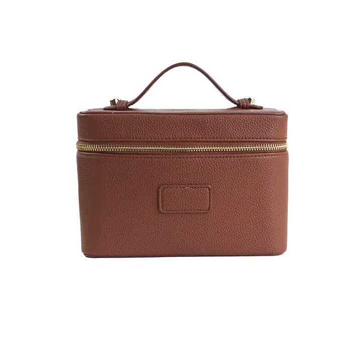 Sac de maquillage classique personnalisable à motif pierre pour femme, doublure en cuir facile à nettoyer, sac de rangement carré pour produits de soin