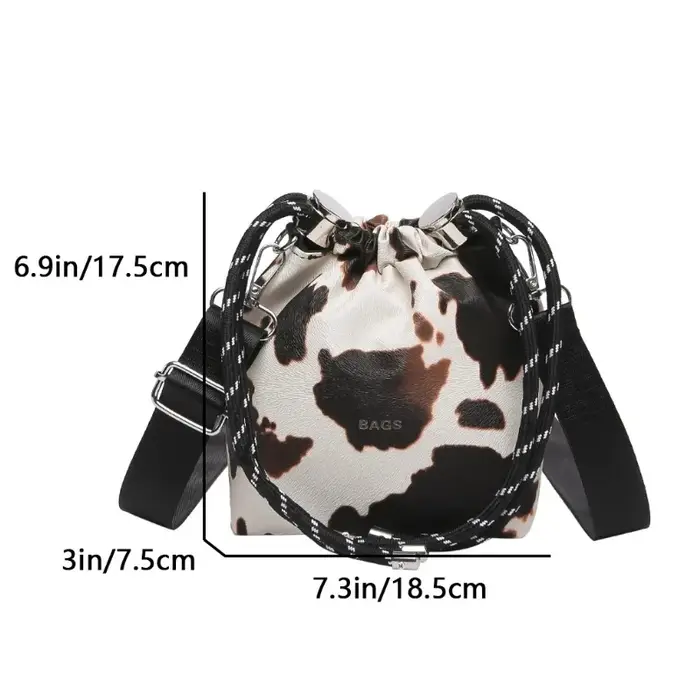 Mini sac pour femmes léopard en cuir seau sac à bandoulière petit sac de téléphone cordon sacs