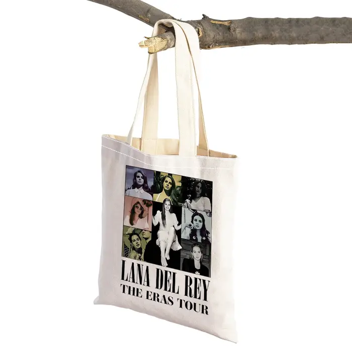 Décontracté Vintage Lana Del Rey fille sac à provisions dessin animé femmes Shopper sacs Double impr