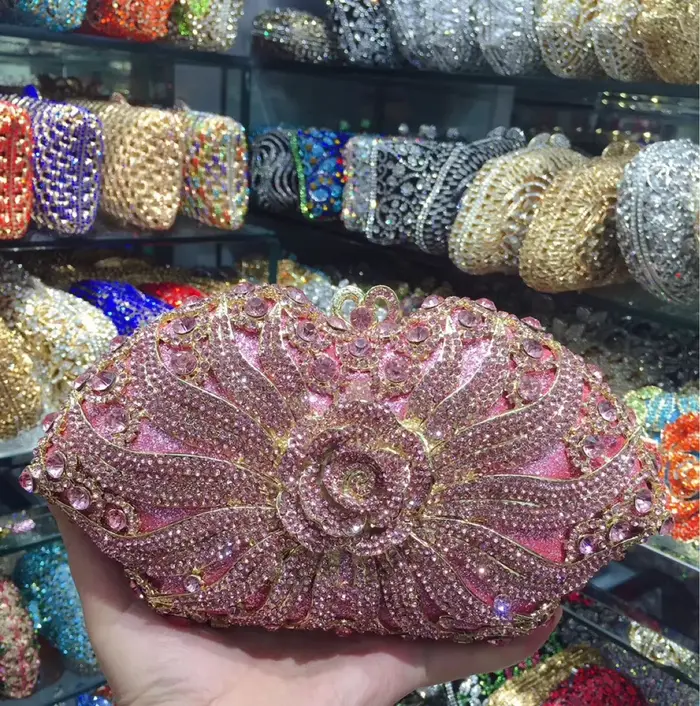 Sac de dîner en métal et diamant pour robe de Banquet pour dames