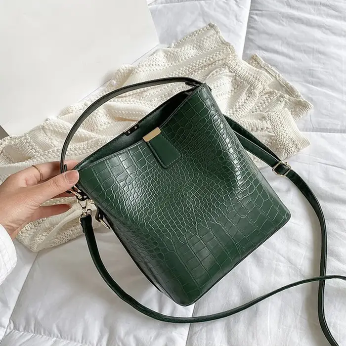 Sac à main vintage en cuir d'alligator pour femmes