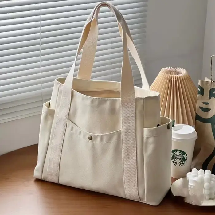 Sac en toile de style forêt Ins pour femme, sac initié polyvalent, stockage de livres de grande capa