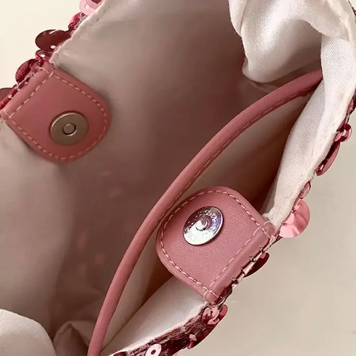 Sac à main à paillettes argentées pour téléphone portable
