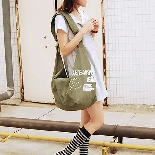 Sac à bandoulière coréen pour femmes, sac sous les bras, sac à main en toile de grande capacité, sac