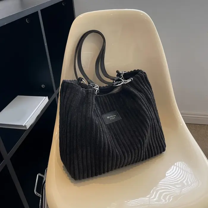 Sac à bandoulière en velours côtelé pour femmes