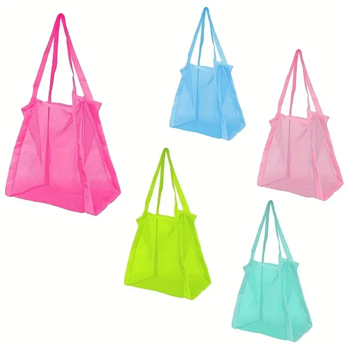 Sac de courses à main de couleur unie de grande capacité