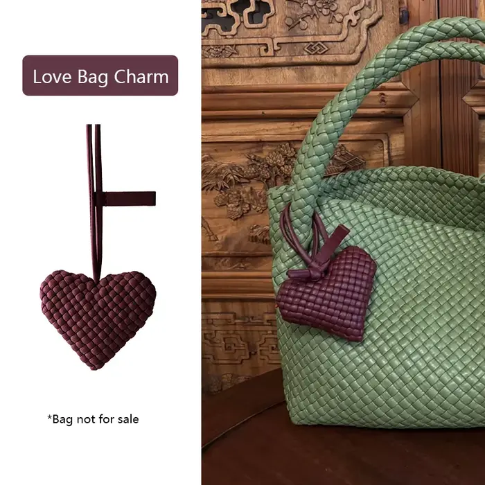 Breloque de sac pour femme, pendentif de sac, décoration de sac tissé en peau de vache, porte-clés d