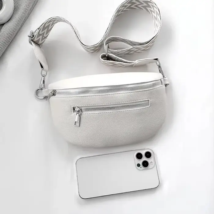 Sac banane multi-poches pour femme en cuir PU