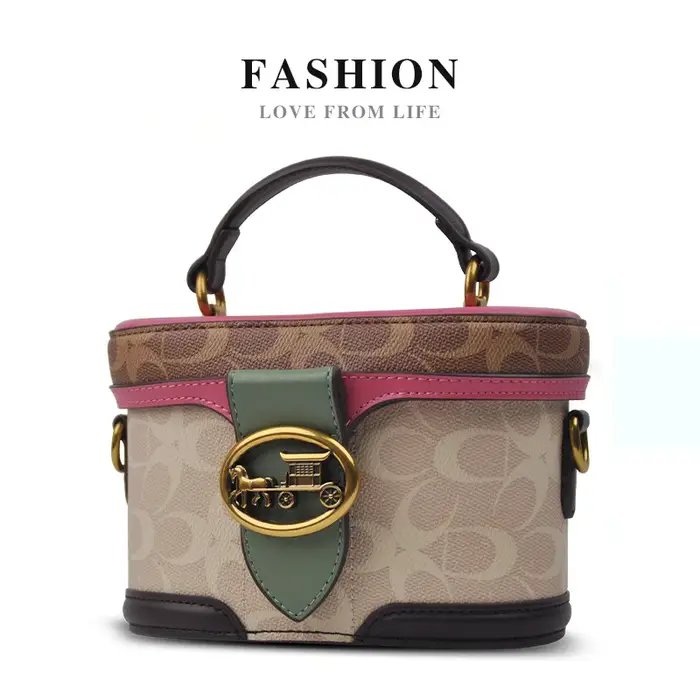 Sac seau tendance pour femme et sac à bandoulière polyvalent motif fleur classique contrastant