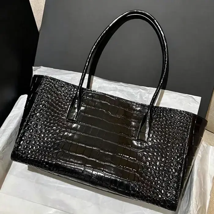 Sac à main à poignée supérieure en cuir gaufré effet crocodile