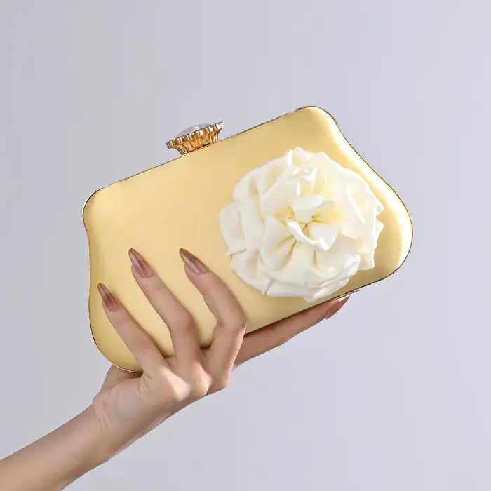 Pochette de soirée en Satin à fleurs exquises
