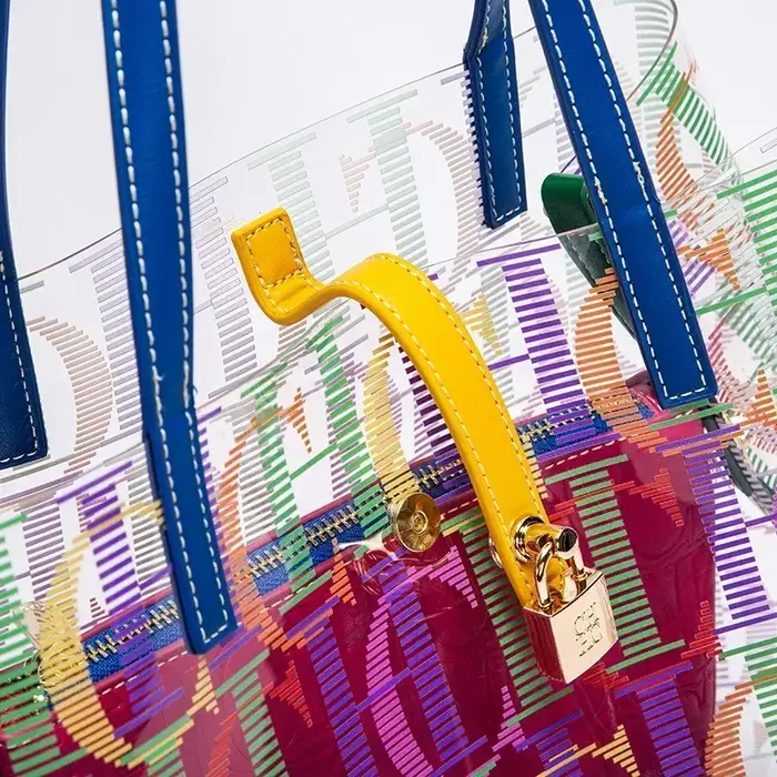 Sac fourre-tout CH Jelly en PVC transparent pour femme avec pochette intérieure