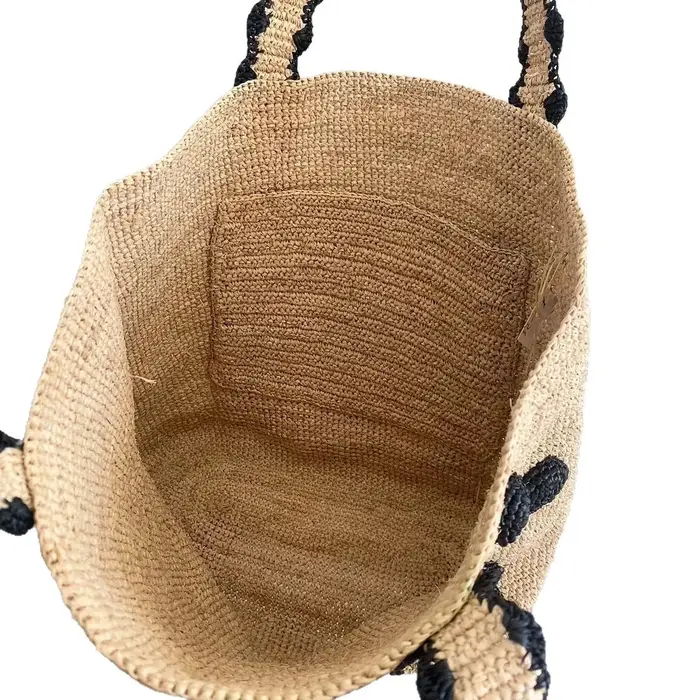Sac fourre-tout en raphia fait main pour femme