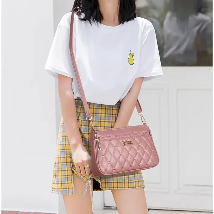 Sacs à bandoulière en cuir PU avec fermeture éclair pour femme