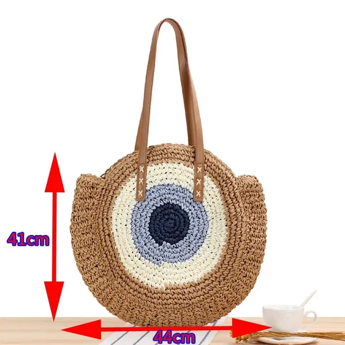 Sac de plage rond en paille