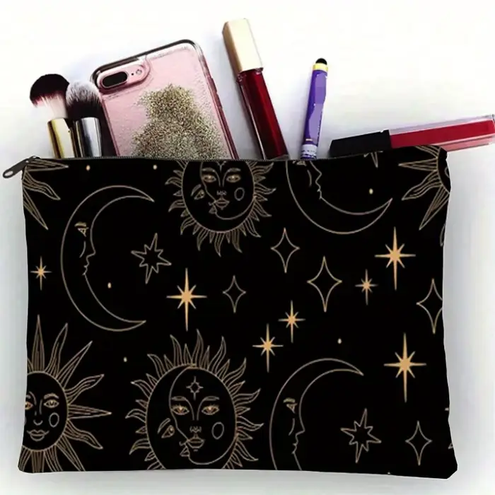 Trousse de maquillage soleil et lune pour voyage