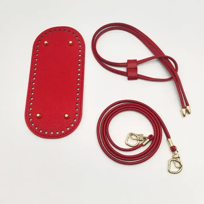 Kit de sac seau DIY – Base en cuir PU avec chaîne et sangle réglable, accessoires pour la fabrication de sacs à main au crochet