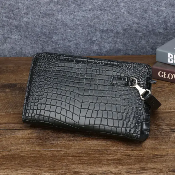 Pochette en cuir véritable pour hommes