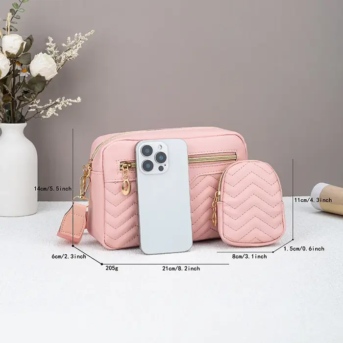 Sac à bandoulière à motif matelassé pour femme