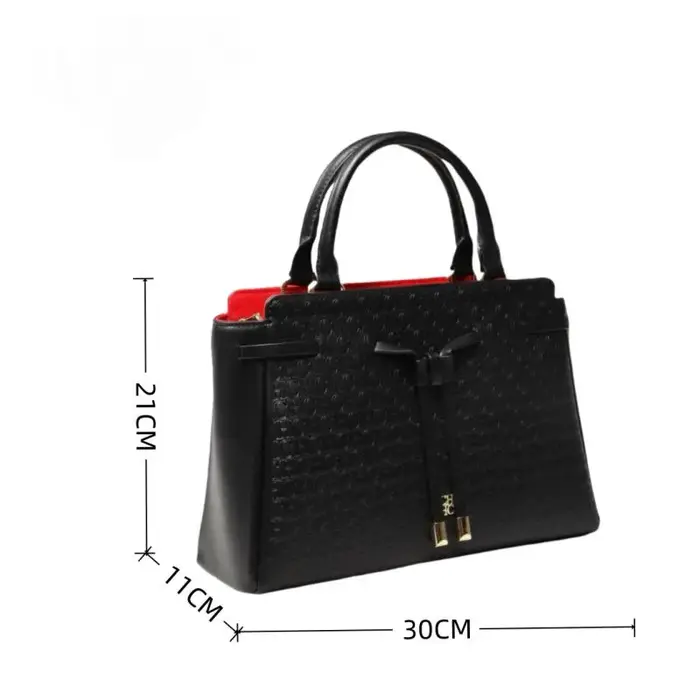 Sac fourre-tout CH à motif gaufré avec nœud décoratif