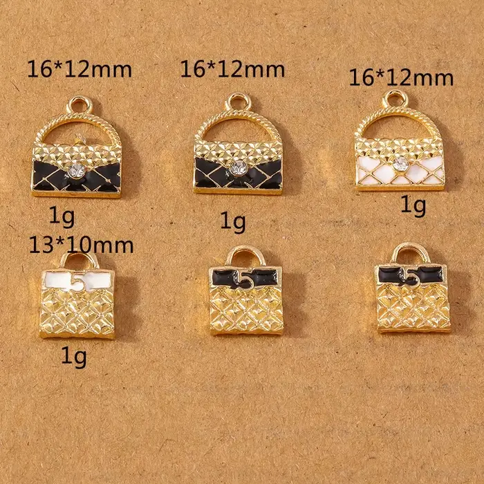 Breloques de sac à main en cristal faites à la main, design de marque de luxe, collier Pmotfor, boucles d'oreilles, bracelet à bricoler soi-même, bijoux, accessoires exécutifs, 10 pièces