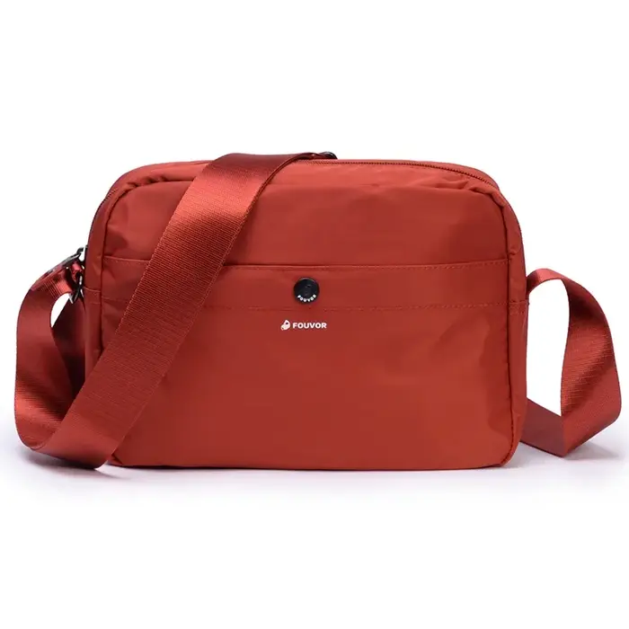 Fouvor Sac à bandoulière en nylon rouge pour femme léger décontracté petit sac à main