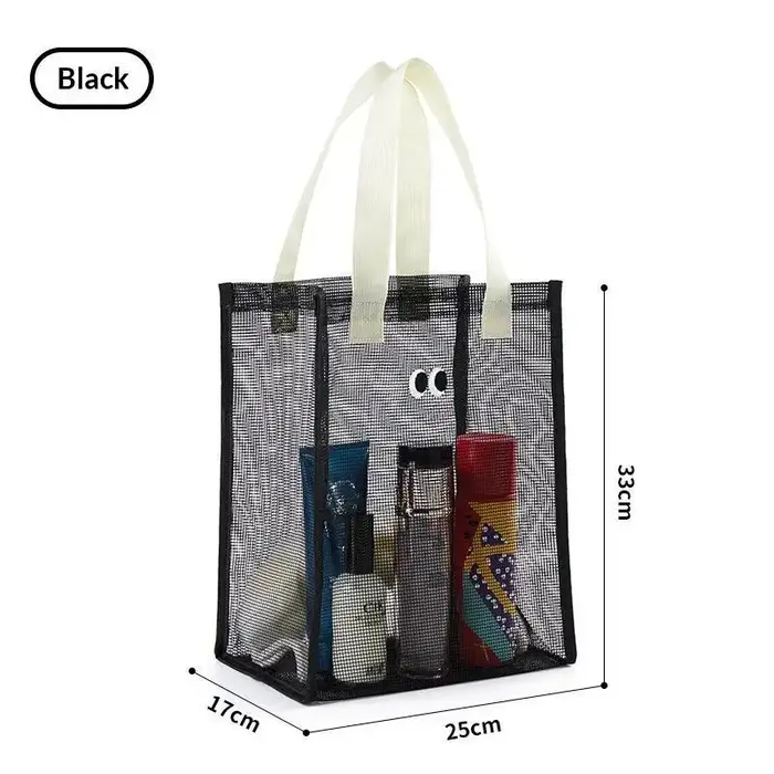 Sac fourre-tout en maille avec décoration œil mignon, grande capacité, réutilisable, durable, pour l