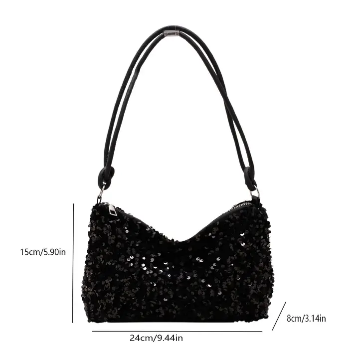 Sac bandoulière chic et décontracté 2026 INS Black Spice Glitter