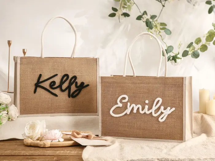 Sac fourre-tout en toile de jute personnalisé