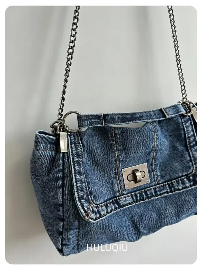 Sac en jean femmes 2025 nouvelle mode sacs à bandoulière décontractés grande capacité sac fourre-tout classe trajet