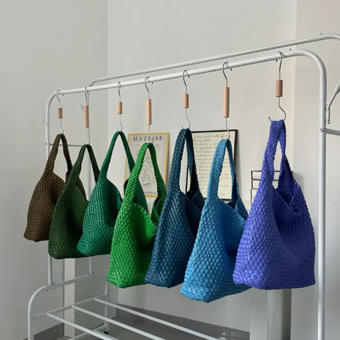 Sac tissé sacs à main et sacs à main sac en cuir PU tissé pour femmes sac fourre-tout tissé sac à ba