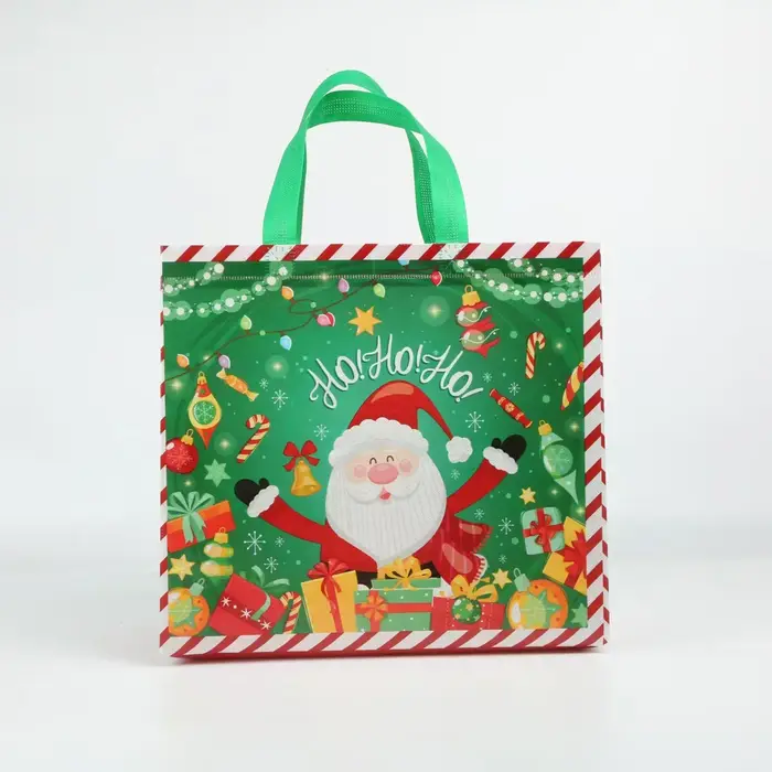 Sacs cadeaux de Noël durables en non-tissé, sacs de courses réutilisables, sacs fourre-tout pour les