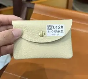 Mini porte-monnaie en cuir véritable avec nom personnalisé