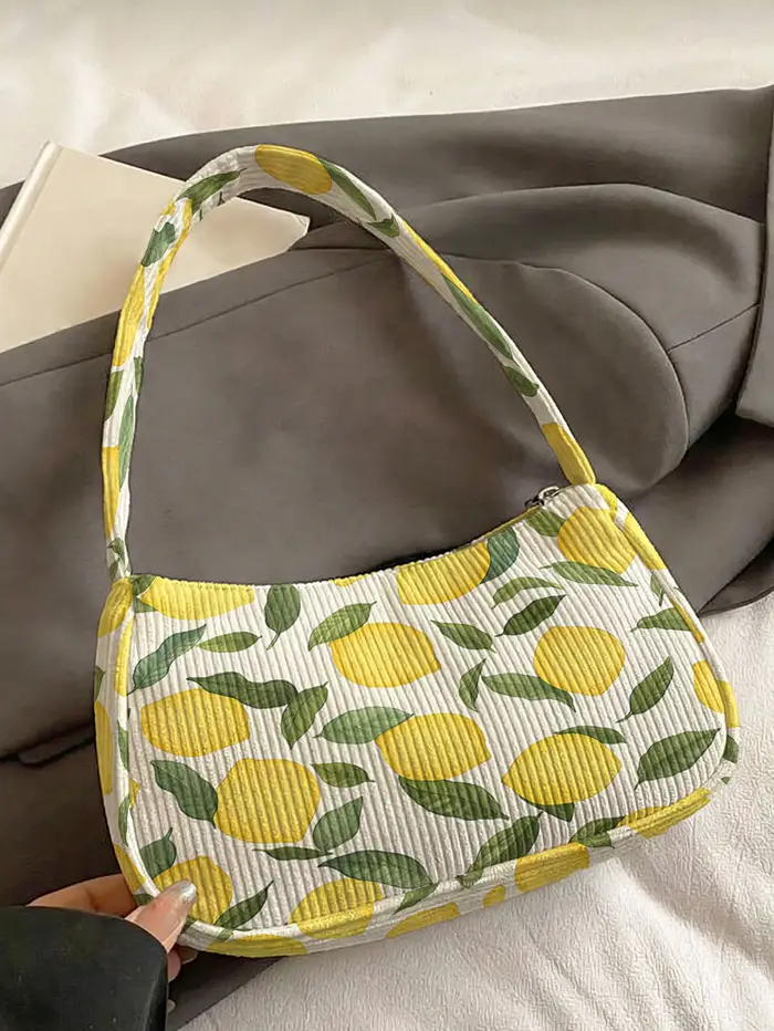 Sac à bandoulière tendance à imprimé citron