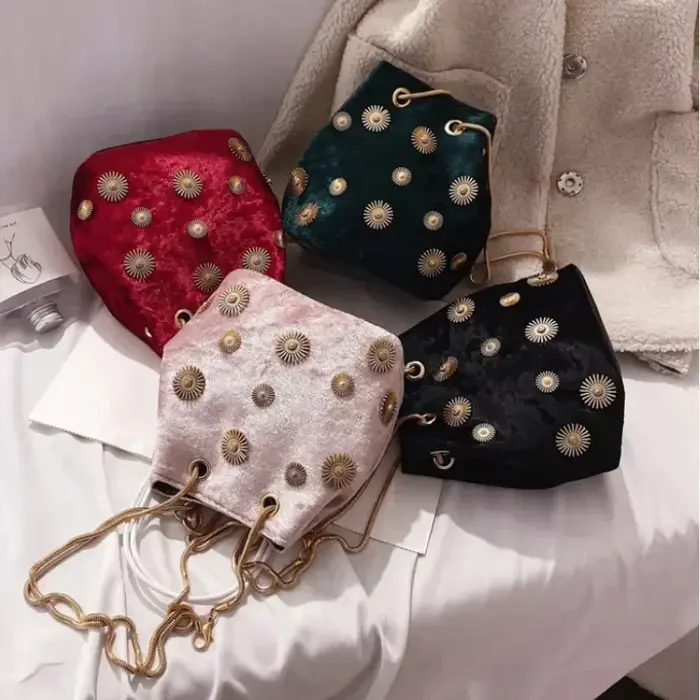 JOinitiated-Sac à main élégant en velours pour femme