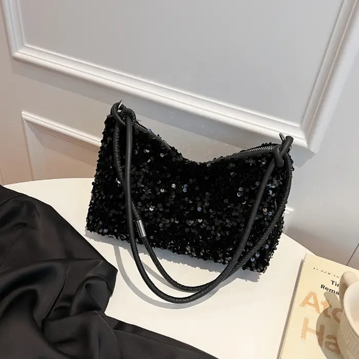 Sac bandoulière chic et décontracté 2026 INS Black Spice Glitter