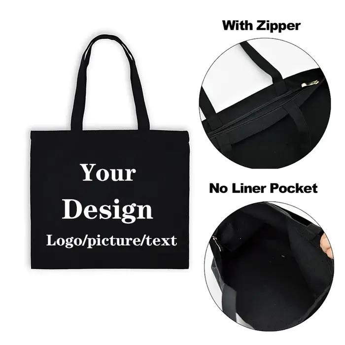 Sac fourre-tout personnalisé ajoutez votre texte/Logo/image sacs à provisions de conception originale sac à main avec