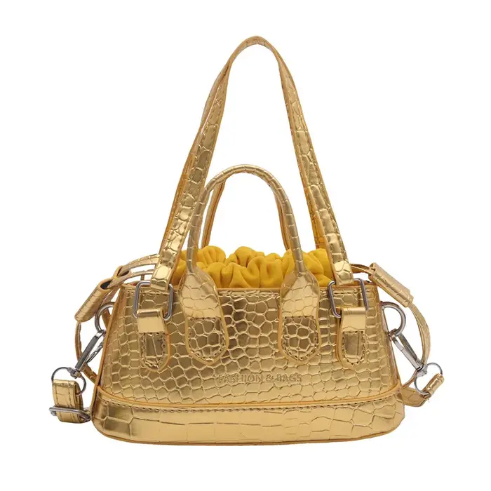 Sac seau mini à motif crocodile pour femme