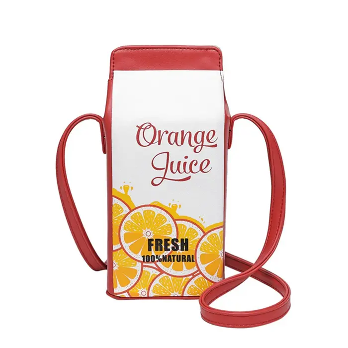 Sac à bandoulière en forme de boîte à lait pour femme